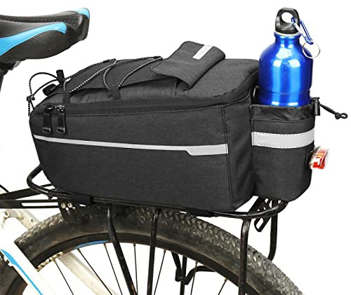 SOONHUA 10L Bike Rear Rack Bag Waterproof Reflective Bicycle Trunk Bag