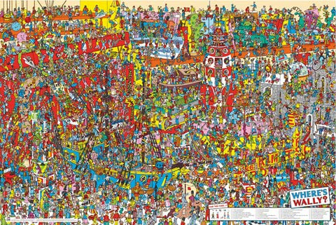 empireposter Where's Wally - Wimmelbild TV-Serie Kindersendungen - Größe 91,5x61 cm + 2 St Posterleisten Kunststoff 93 cm transparent