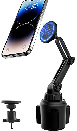 woleyi Auto Getränkehalter Handyhalterung Magsafe 2 Stück, Lüftung Becherhalterung KFZ Handy Halter Magnet [Stärkste Magnetkraft], Cupholder Autohalterung für iPhone 14 13 12 Pro Max & alle Handys