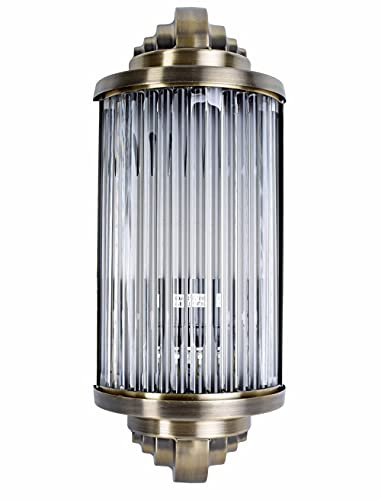 Art Deco Glasstäbchen Wandleuchte Bauhaus Lampe (ohne Leuchtmittel) Wandlampe 40 cm Antik Stil xc04 Palazzo Exklusiv