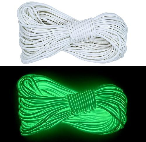 RUNYU Fluoreszierende Paracord 550 Leuchtende Seil Paracord 4mm Schnüre mit 9 Kern-Strängen Gesamtlänge 31 Meter - Max. 250kg (550lbs)