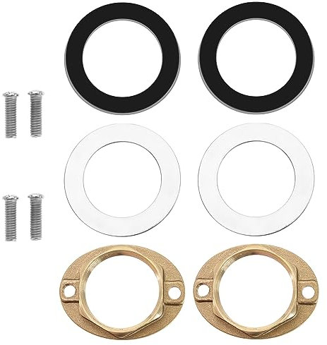 eMagTech 2 Sets Messing Wasserhahn Befestigungsmutter Einloch-Kontermuttern mit flachen Unterlegscheiben & Schrauben Wasserhahn Anti-Verlustmutter Haushaltszubeh?r