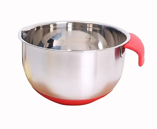 KUNANG Stainless Steel Mixing Bowls, non slip silicone base bowls with Handle, Mixing Bowls for Kitchen Mix Cook Bake Prep (3L)