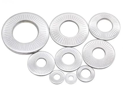 SeroNi 10/20/ 50 Stück M3 M4 M5 M6 M8 M10 M12 M16 M20 Selbstgezahnte Sicherheitsscheiben Edelstahl 304 Typ Scheibenfederverriegelung Gasket(M8 x20pcs)