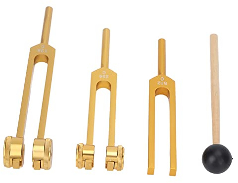 Stimmgabel-Set, Stimmgabel-Set für Heilung, Stimmgabeln für Heilung, 3-teiliges Stimmgabel-Set aus Aluminiumlegierung, 128 256 512 Hz, Stimmgabeln mit Hammer für Klangheilung
