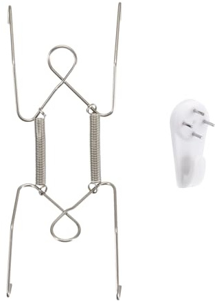 QUARKZMAN Gancio per Piatti, Ganci per Piatti da Parete in Acciaio Inossidabile da 6 Pollici Con Ganci Decorativi da Parete e Protettori per Punte per Piatti Decorativi e Arte