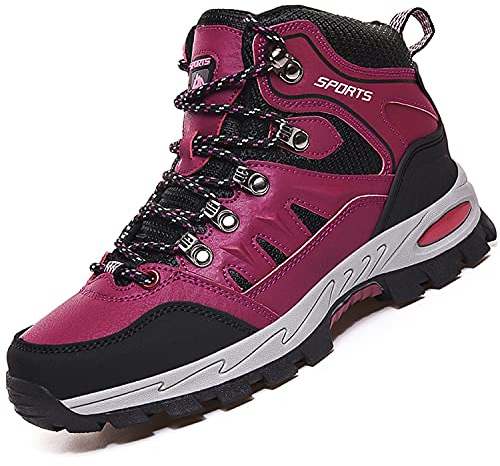 VTASQ Chaussures de randonnée imperméables pour homme et femme, chaussures de sport légères, pour le camping, l'escalade, baskets, Rouge rosé., 38.5 EU