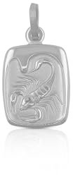 MUAU Schmuck Anhänger Sternzeichen Skorpion Weissgold 750, 19x10mm