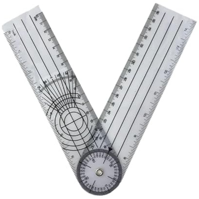 Goniometer 360° Winkelmesser PVC,Medizinischer Winkelmesser Physio | Transparenter 360° Winkelmesser für Physiotherapie, Sporttherapie und Heimarbeit zur einfachen Winkelmessung.