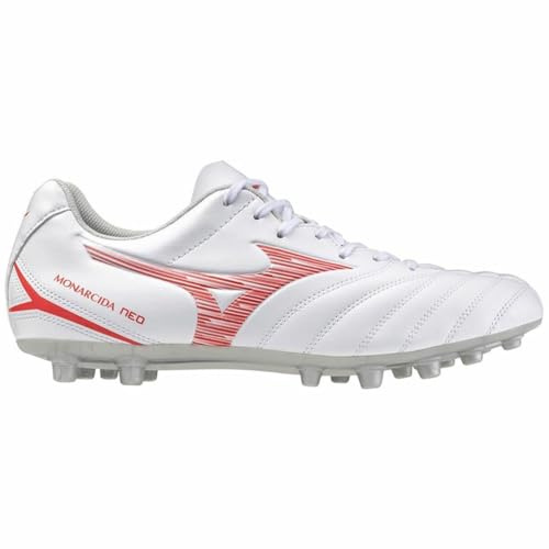 Mizuno Skor Monarcida Neo Select AG, Unisex-skor för vuxna, Vit strålande röd, 41 EU