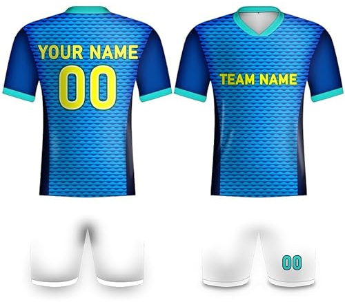 Kit da calcio per bambini e ragazzi Brasile, tuta brasiliana stampata con nome della squadra personalizzata per bambini, maglia da trasferta della Coppa America 2024 per i fan, Blu bianco, 160