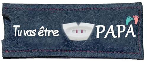MKISHINE Cadeaux en feutre Surprise de Test de Grossesse Tu Vas Etre Papa Boîte Surprise en Bois, Annonce de Grossesse Papa, Boîte Souvenir Bébé, Cadeau Surprise pour Mari