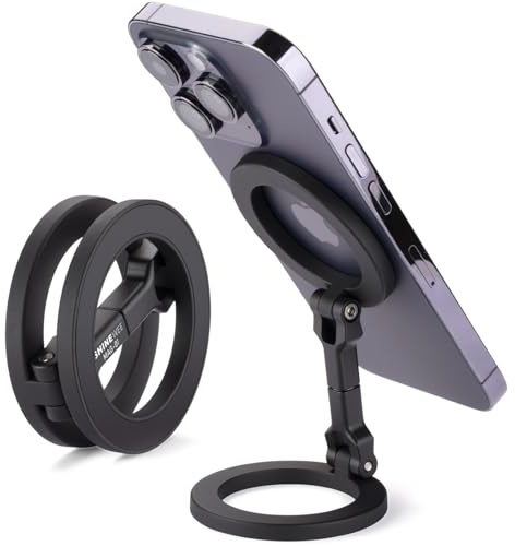 Double Magnetic Ring Phone Holder – Quick Attach to Any Iron Surface | Swivel & Tilt Adjustable | Compatible with iPhone 17/6/15/14/13/12 Series & Magnetic Cases