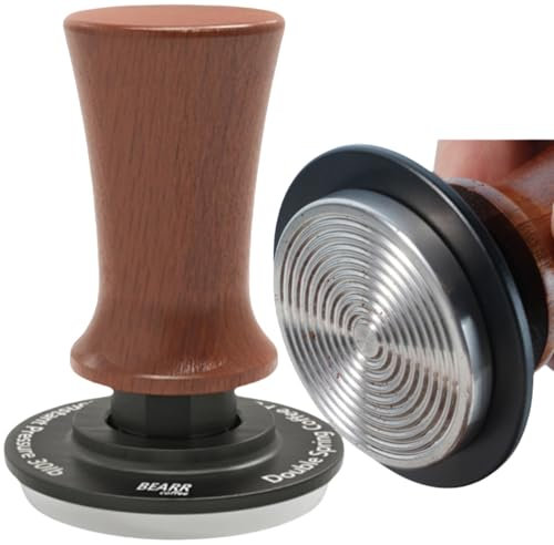 Espresso Coffee Tamper 51mm,Ebony Double Spring Coffee Tamper Spring Loaded,100% Stainless Steel Ripple Base,Constant 30lb,Compatible Coffee Machine Accessories (51mm)