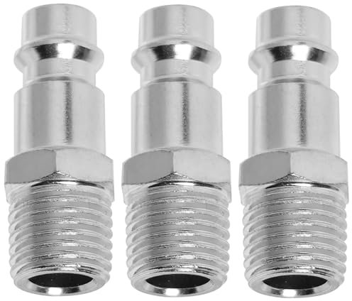 Accesorios de compresor de manguera de aire Euro Airline, Conectores de línea de aire, Acoplamiento rápido macho Euro 1/4 cónico teflonado para aire comprimido y conector de tubo compresor