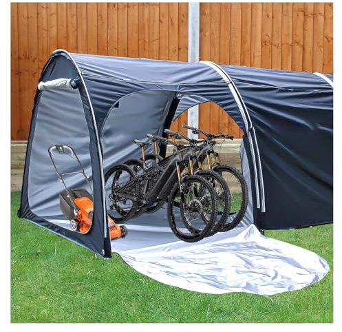Waterproof Outdoor Bike Storage Shed Tent for Electric Bikes Protects Against Wind Rain Snow and Dust Black Spliceable