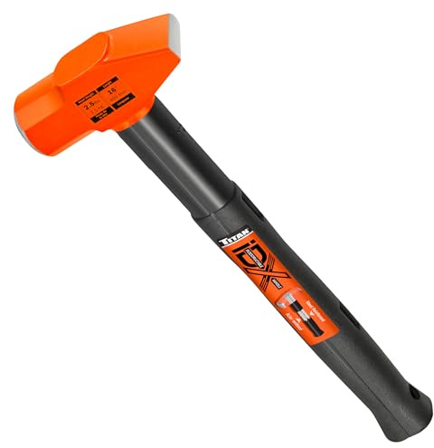 Titan iDX 63620 2.5lb Cross Pein Hammer, Blacksmith Tool with 16 Indestructible Handle Reinforced with Steel Locking Plates & Steel Bars, Vulcanized Rubber Grip, Overstrike Protection