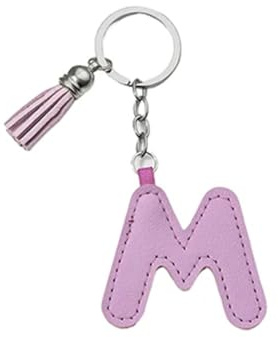 ARFUKA Schlüsselanhänger Buchstabe Kunstleder Alphabet M Auto Schlüsselring Schmuckgeschenk für Damen & Herren, Handtasche-Accessoire