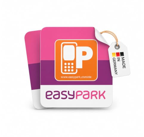 2X EASYPARK Hinterglasaufkleber Vignette Set - Ticket Aufkleber | Vignette Auto Park APP Sticker - Parkplakette (4,5 x 4 cm extra klein, UV Schutz, wiederablösbar)