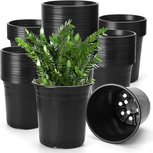 Flexible Pflanztöpfe, 16 cm Durchmesser, weiche Kunststoff-Setzlingtöpfe, Samen-Anfangstopf, Blumenbehälter für Sukkulenten, Stecklinge, Umpflanzen, Setzlinge, Schwarz, 50 Stück
