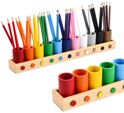 11 Fächer Buntstifthalter aus Holz,46x5,8x8 cm Schreibtisch Stiftebox Stiftehalter holz,Stifte Organizer buntstifthalter aus Massivholz,schreibtisch Stiftesorter Stiftköcher für Schule Zuhause Büro