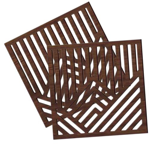 ETHZZLE Holz Wandpaneele Mit Ausgehöhltem Bergmotiv 2 Stück 30 x 30cm Wanddekoration Für Büro Und Wohnzimmer