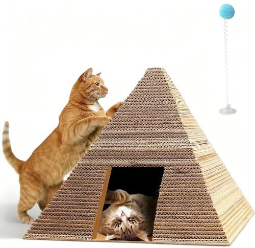 Casa para gatos, pirámide, rascador interactivo, casa de juegos para gatos, muebles para mascotas, cama para gatos
