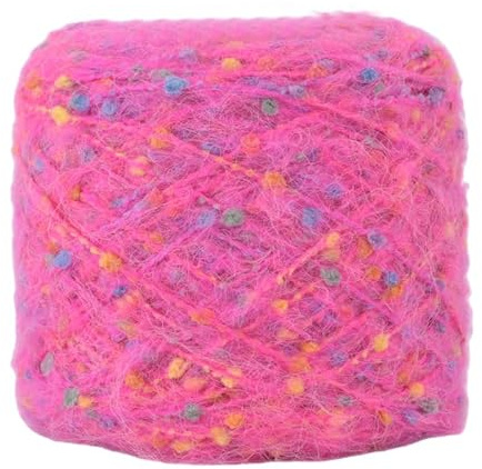 Namzi 2 Rolls(100g Total) Knitting Yarn Soft Yarn with Pom-Pom Texture, Blended Fabric for DIY Knit Crochet Sweaters, Scarves, Hats & Handcrafts, Rose red