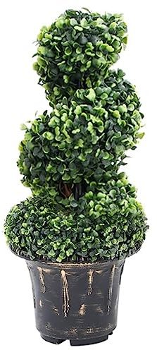 Genérico Planta Espiral de Boj Artificial con macetero Verde 59 cm,Casa y jardín,Decoración,Flora Artificial,336507