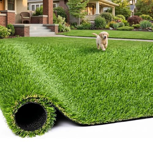 COSTWAY Gazon Synthétique Artificiel 1x5M, Tapis Pelouse 20 mm | Exterieur avec 4 Nuances Réalistes, Fibres Résistantes à la Perte, Trous de Drainage, Découpable, pour Balcon Terrasse Jardin