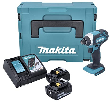 Makita DTD 152 RTJ Visseuse à percussion sans fil 18 V 165 Nm + 2 batteries 5,0 Ah + chargeur rapide en Makpac 2