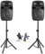 Vonyx VPS122A 12 Bluetooth Active Party Speaker System with LED Lights, Active/Passive Speaker Pair with Speaker Stands & Microphone - Ideal for Home Audio, Parties, DJ Events & Karaoke Nights