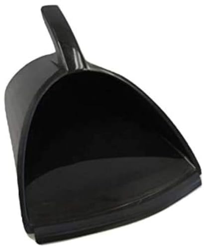 HandyPan Heavy Duty Dustpan, Black - Large Dust Pan Made in the USA with Tight Seal Lip to Keep Dust, Dirt, Debris In-Great for Home, Shop, Garage, Use-Stackable, Standing Dustpan for Wet or Dry Tasks