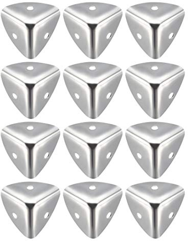 sourcing map Kistenschutz Box Kantenschutz Metall 25x25x25mm (12 Stück) -Silberton