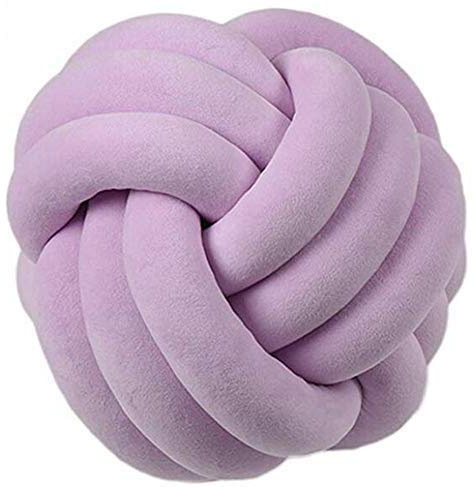 Hava Kolari Knot Kopfkissen Knotenkissen Plüsch Kissen Weiche Geknotetes Kissen Knoten Ball Kissen Dekor Bett Zimmer (20cm,Lila)