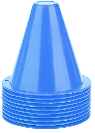 Samfox Fußballtraining Kegel, Sport Cones Kunststoff Fußball Barrieren Marker Fußball Kegel Set 10tlg(Blau)