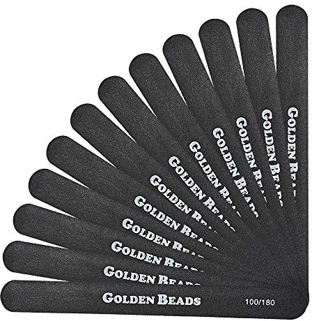 Lot de 12 limes à ongles professionnelles et polissantes double face pour lime à ongles en acrylique, naturel et épais, grain 100/180