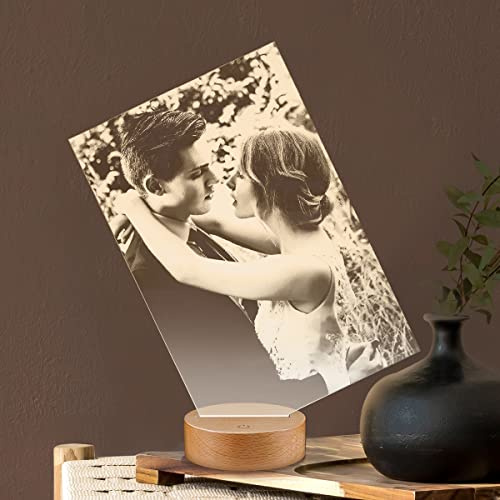 Lampephoto.fr - Personalisierte lampe mit foto und text durch Lasergravur. Geburtstagsgeschenk fotolampe Geschenkidee für weihnachten. Geschenk für Mann und Frau. 3D lampe mit Bild. Fotogeschenk