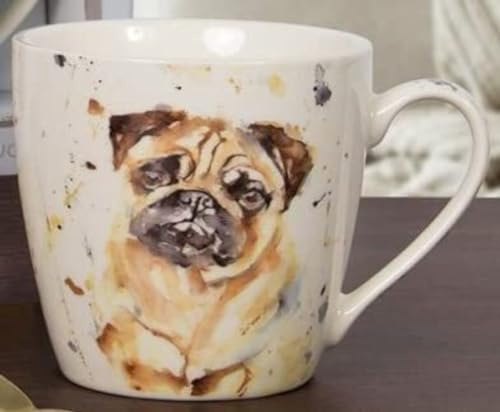 The Leonardo Collection LP34092 Ceramic Mug | Pug design | 1 Pc, White