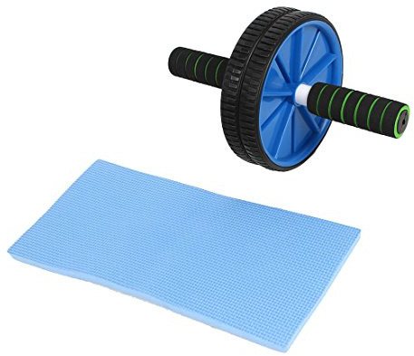 Ruilogod Bauchroller aus Kunststoff, Doppelrollen, für Workout, Fitness, Blau
