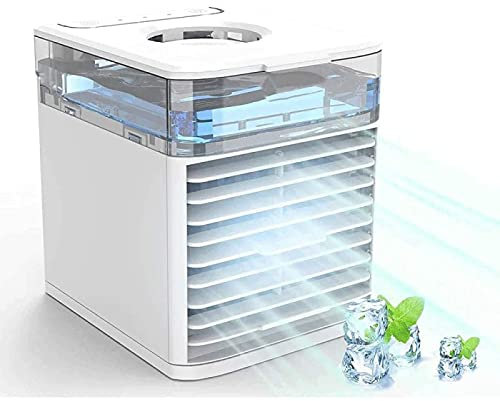 Mini Enfriador De Aire Silencioso, PortáTil 4 En 1 Ventilador Con Aire Acondicionado - Bajo Consumo De EnergíA Aire Acondicionado Para Camper - para RefrigeracióN Silenciosa De La Oficina En Casa