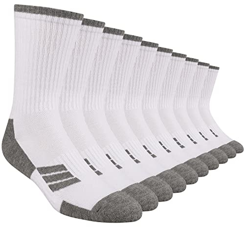 Heatuff Mens Moisture Wicking Heavy Cushion Crew Socks, Reinforced Heel & Toe Durable Socks