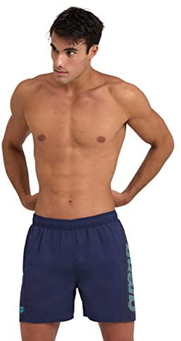 Arena Fundamentals Logo Boxer R Costume Uomo Mare e Piscina, Costume da Bagno in Morbido Tessuto Riciclato ad Asciugatura Rapida, Boxer Mare con Slip Interno in Mesh
