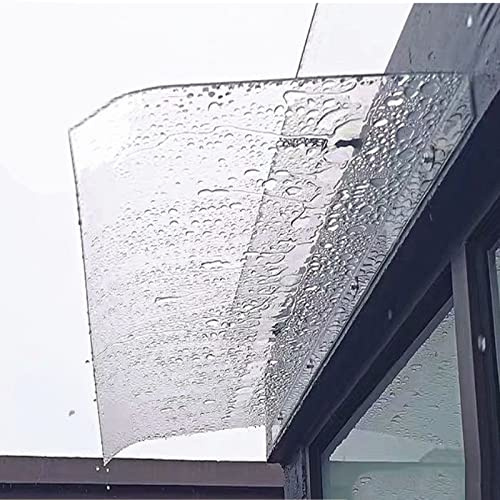 Clear Door Awning Front Door Canopy Outdoor Awning Window Rain Shelter Cover,Polycarbonate Cover Thick 3.5 Mm,Uv Rain Snow Protection Window Garden Canopy,with Hardware (40x180cm/16x71)
