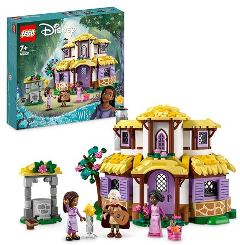LEGO 43231 Disney Wish Ashas Häuschen Set, öffnendes Spielzeug-Puppenhaus aus dem Wish-Film mit Asha, Sakina und Sabino-Mini-Puppen und Star-Figur, Kinder, Mädchen und Jungen