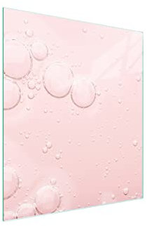 DarHaus Herdabdeckplatte einteilig 45x52 cm Ceranfeld Abdeckung Glas Spritzschutz Abdeckplatte Glasplatte Herd Ceranfeldabdeckung Deko, Tropfen Rosa