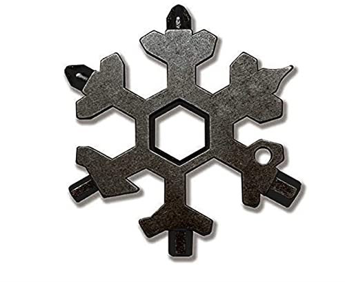 Adjustable Wrench - Snowflake Multi-Tool 18-in-1 Multitool Stainless Steel Bicycle Multifunction Tool Keychain Bottle Opener Ring Wrench Hex Wrench for Outdoor Travel Camping Adventure Daily Tool Prof