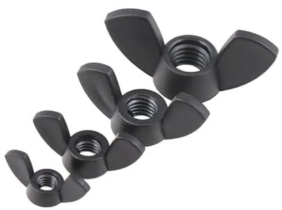 5/10/25 Stück handfest anziehen, schwarze und weiße Nylonmutter, Flügelmutter, Barren-Kunststoff-Flügelmuttern, M3, M4, M5, M6, M8, M10, M12 (Color : Black, Size : M12 5pcs)