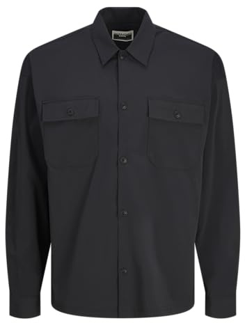 Jack & Jones Jcooutdoor - Camicia da Uomo per Il Tempo Libero, Nero, XL