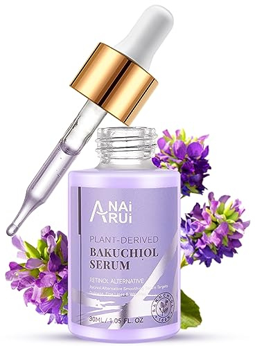 ANAiRUi Sérums Faciales de Bakuchiol con Ácido Hialurónico y Péptidos, Suero Facial Alternativo al Retinol para la cara y el Cuello, Hidratante, Antiarrugas, Antiedad, 30 ml